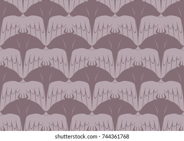 Seamless Tessellation Pattern Of Manta Ray And Bird Vector Background