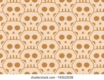 Seamless Tessellation Pattern of Skulls Vector Background