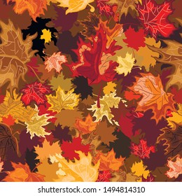 
seamless test of fallen autumn leaves