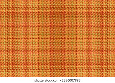 Fondo textil inexpugnable del patrón de tela de plaid con un tartán de textura vectorial de color naranja y cal.