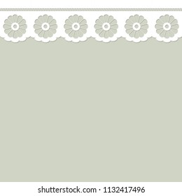 seamless textile border on green colored background