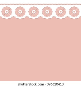 seamless textile border on red colored background