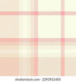 Seamless textile fabric of tartan texture background with a vector check pattern plaid in light and ivory colors.
