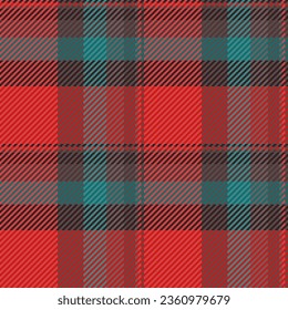 Seamless textile fabric of vector check tartan with a background texture plaid pattern in red and pastel colors.