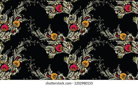 Seamless textile floral pattern