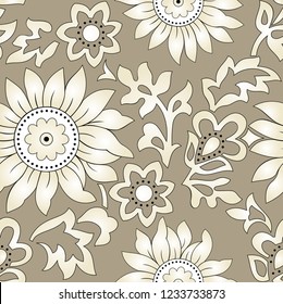 Seamless textile floral pattern