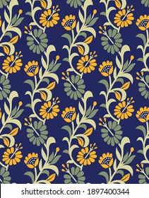 Diseño de patrones florales sin textura