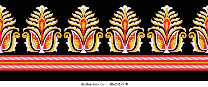 patrón de borde de flor textil transparente