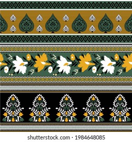 seamless textile flower border pattern 