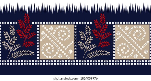 seamless textile flower and patchwork   border pattern