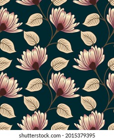 Seamless textile flower pattern design