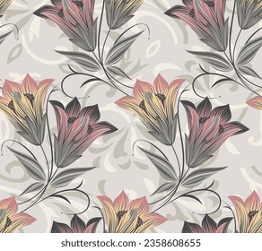 Seamless textile flower pattern design