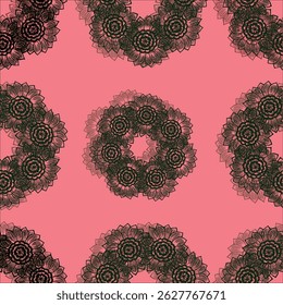 seamless textile flowers and leaf pattern
