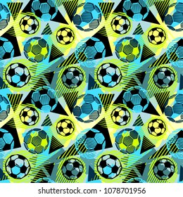 Seamless  textile football doodle pattern grunge texture.Trendy modern ink artistic design with authentic,unique scrapes, watercolor blotted background for a logo, cards, posters, banners.