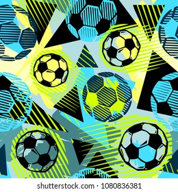 Seamless  textile football doodle pattern grunge texture.Trendy modern ink artistic design with authentic,unique scrapes, watercolor blotted background for a logo, cards, posters, banners.