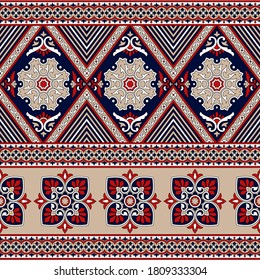 Seamless Textile Paisley Border Pattern On Stock Vector (Royalty Free ...