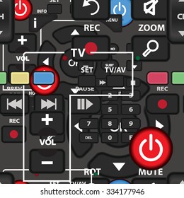 Seamless textile pattern of controls TV remote