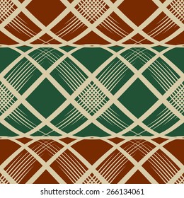 Seamless textile pattern drawn in retro style.