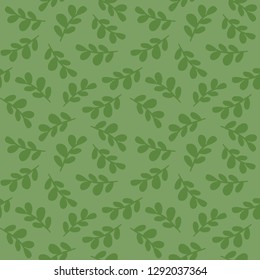 Seamless textile pattern with herbs and leaves. Nature plants background. Vector illustration.