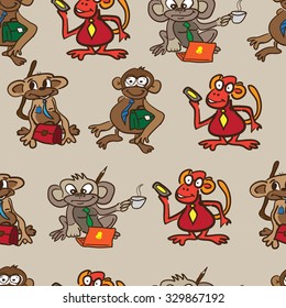 Seamless textile pattern of monkey business