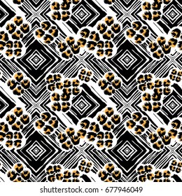 Seamless textile  pattern print .Fashion trendy expressive hand drawn ink strokes.Perfect funky vector background for textile,wrapping, decoration