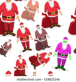 Seamless textile pattern with Santa Claus