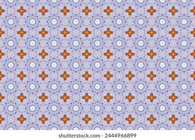 Seamless Textile Texture Interior Graphic Fashion Symmetric Template Fabric Tile Geometric Cloth Art Visual Background Digital Wallpaper Design Pattern.