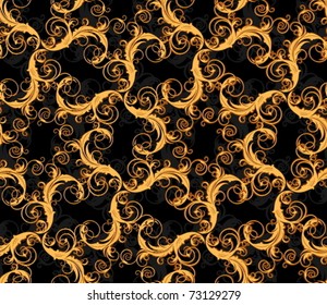 Golden Baroque Royal Pattern Design Stock Illustration 1492653392