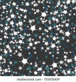 Seamless texture of 5 colors. Brilliant ten-ray stars. Applicable in 3D graphics, games, wallpaper, textiles and design.