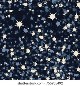 Seamless texture of 5 colors. Brilliant ten-ray stars. Applicable in 3D graphics, games, wallpaper, textiles and design.