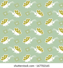 Seamless texture with abstract butterfly.