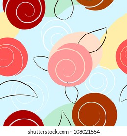 Seamless texture with abstract flowers. EPS10