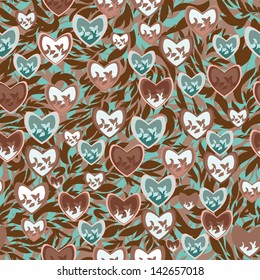 seamless texture with abstract hearts