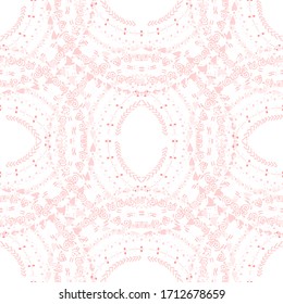 Textura transparente de adornos abstractos en círculo. Diseño decorativo para papel pintado, web, textil, impresiones. Formas ornamentales de estilo étnico sobre fondo blanco. Coloridos detalles redondos.