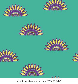 Seamless texture with abstract pattern , green background