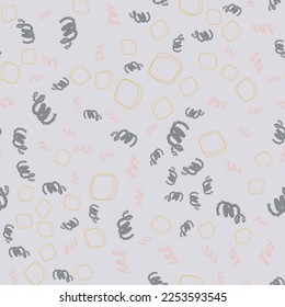 Seamless texture with abstract rings on a gray background. Geometric vector pattern for textiles, wallpapers, wrapping paper