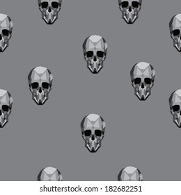 Seamless texture abstract skull in black and white colors