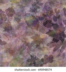Seamless texture. Abstract vector background. Grey fallen leaves.