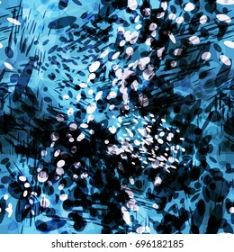 Seamless texture. Abstract vector background for web page, banners, fabric, home decor, wrapping. Blue chaotic dynamic elements.