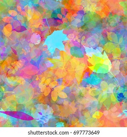Seamless texture. Abstract vector background for web page, banners, fabric, home decor, wrapping. Autumn fallen leaves pattern
