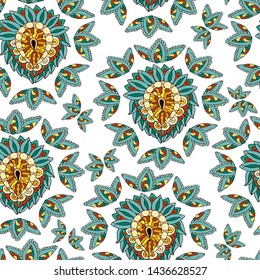 Seamless texture. Abstraction. Indian drawing.