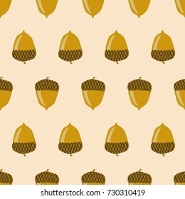 Seamless texture. Acorns on a pink background