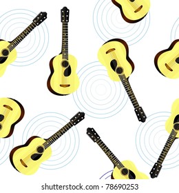 seamless texture with an acoustic guitar