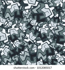 Seamless texture. Angular abstract figures, chaotically scattered over the background. Applicable for hunting, tourist, fishing clothes and ammunition, design, backgrounds, wall-papers.