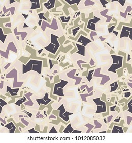 Seamless texture. Angular abstract figures, chaotically scattered over the background. Applicable for hunting, tourist, fishing clothes and ammunition, design, backgrounds, wall-papers.