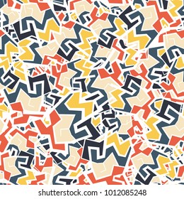 Seamless texture. Angular abstract figures, chaotically scattered over the background. Applicable for hunting, tourist, fishing clothes and ammunition, design, backgrounds, wall-papers.