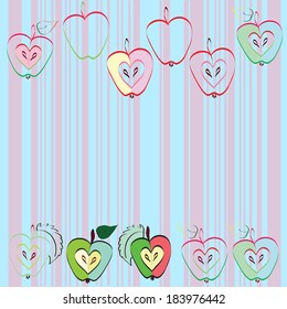 Seamless texture apples and strips