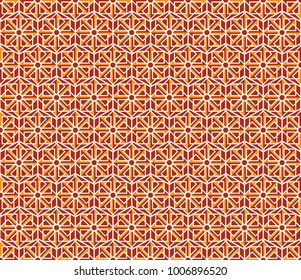 Seamless texture with arabic geometric ornament. Vector mosaic hexagonal pattern
