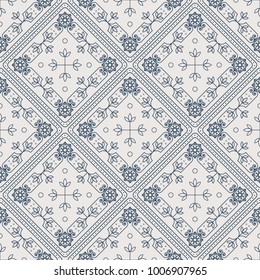 Seamless texture with arabic geometric ornament. Vector vintage lineart pattern