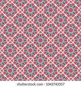 Seamless texture with arabic geometric ornament. Vector mosaic pattern